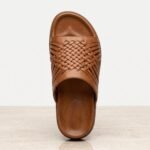 Woven Slide Sandal | Tan Pure Cow Leather - Image 3