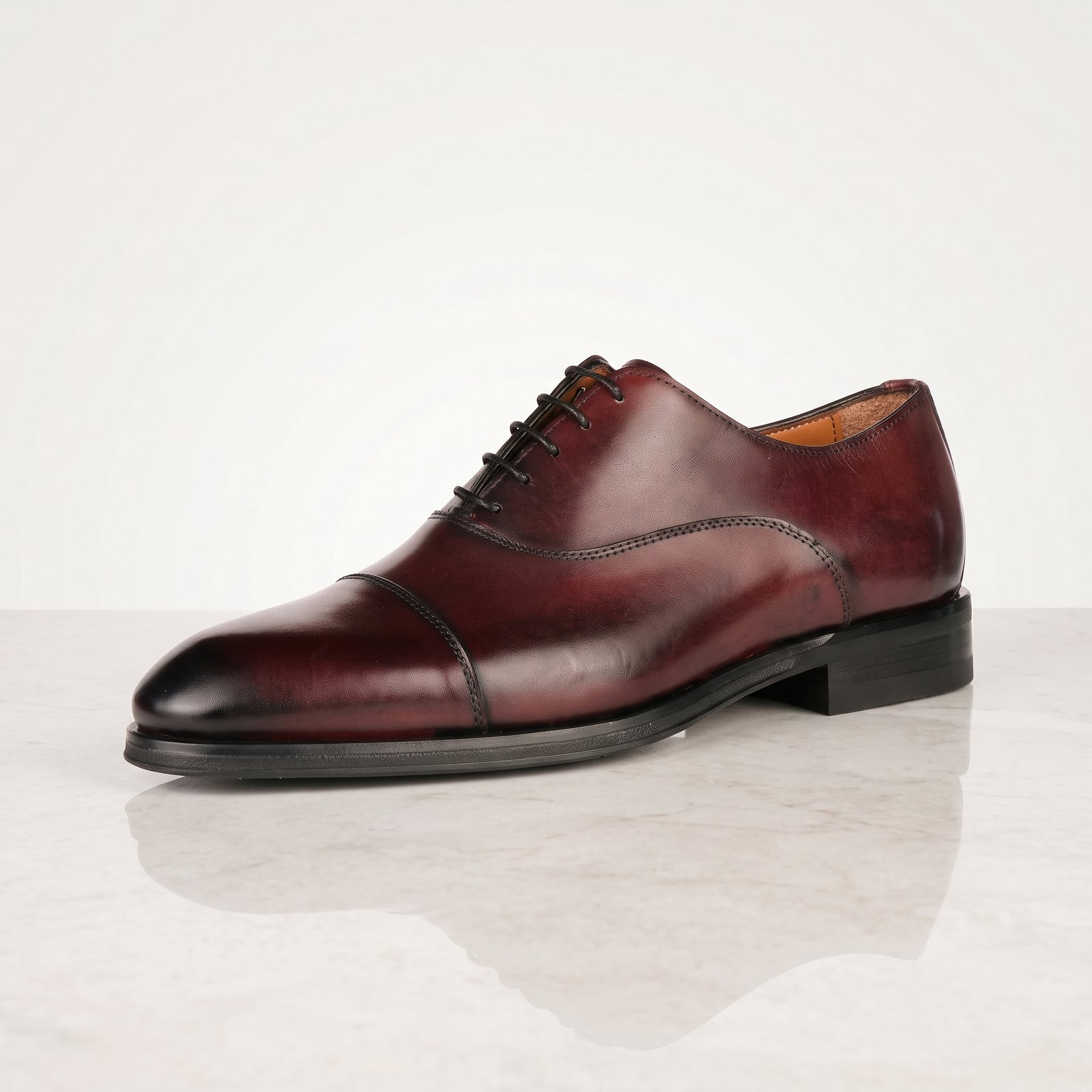 Gemini_Generated_Image_1p769f1p769f1p76 Oxford Cap Toe Dress Shoe | Burgundy Pure Cow Leather - Image 1