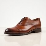 Oxford Brogue Dress Shoe | Tan Brown Pure Cow Leather