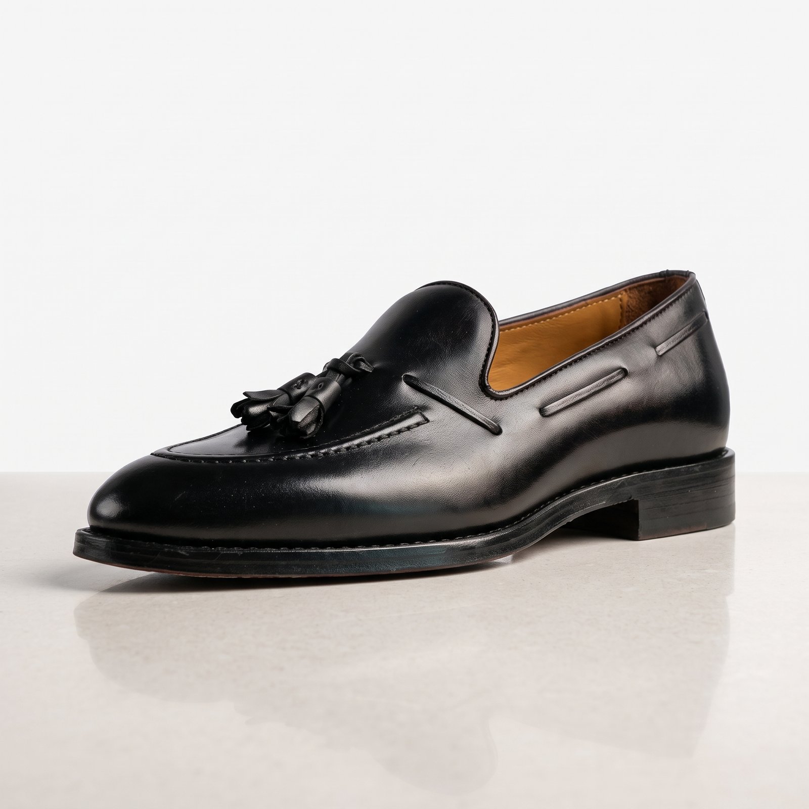 Gemini_Generated_Image_3rkos03rkos03rko Black Tassel Loafer | Pure Cow Leather - Image 1