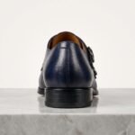 Double Monk Strap Shoe | Navy Blue Pure Cow Leather - Image 4