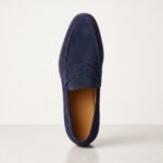 Navy Blue Suede Penny Loafer | Pure Cow Leather - Image 3