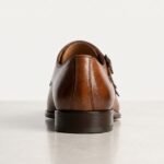 Plain Toe Double Monk Strap Shoe | Tan Pure Cow Leather - Image 4