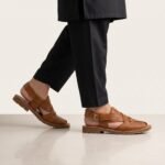 Woven Peshawari Chappal Sandal | Tan Pure Cow Leather - Image 2
