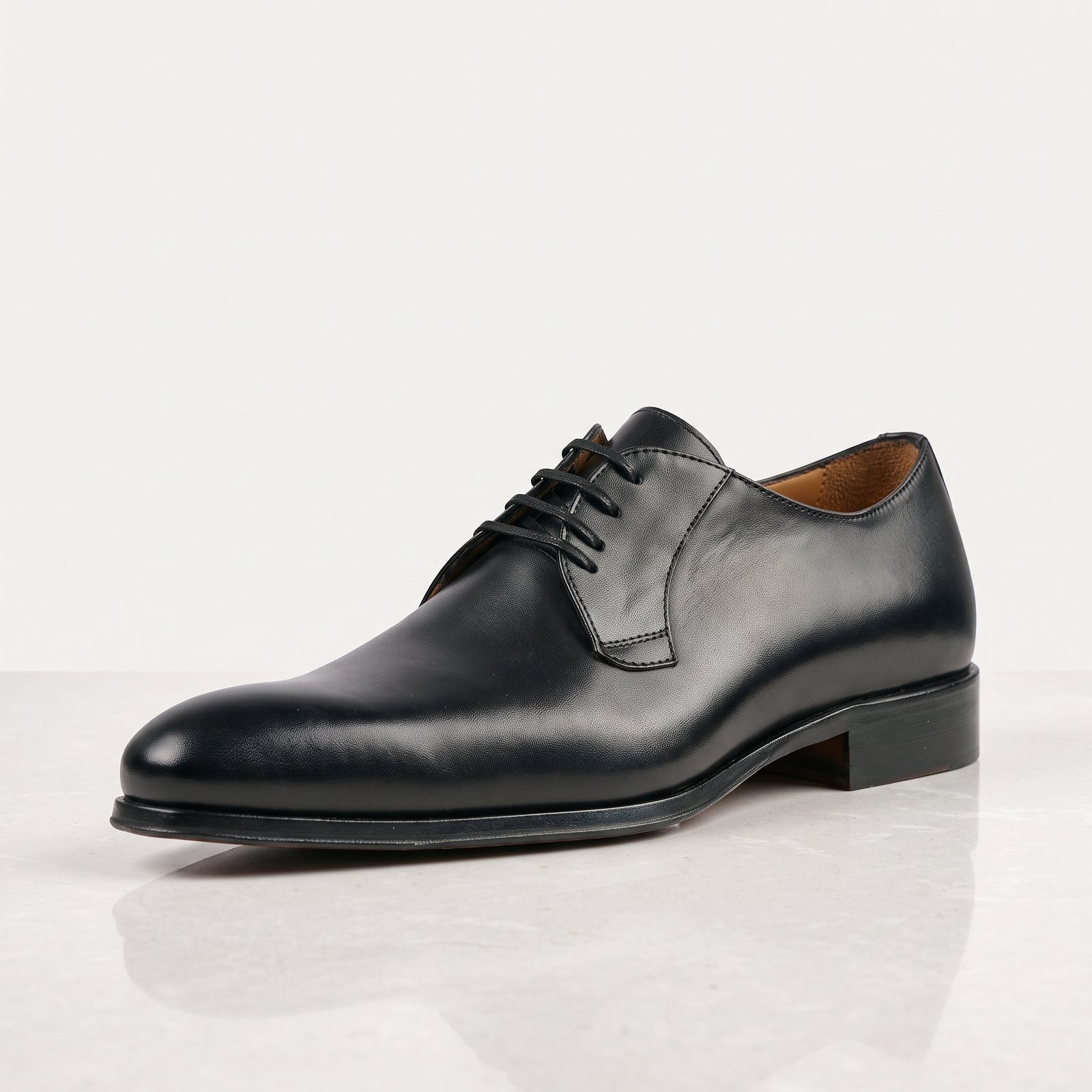 Gemini_Generated_Image_ev9geqev9geqev9g Black Derby Dress Shoe | Pure Cow Leather - Image 1