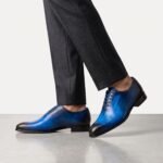 Oxford Wholecut Dress Shoe | Blue Pure Cow Leather - Image 2