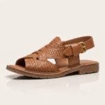 Woven Peshawari Chappal Sandal | Tan Pure Cow Leather