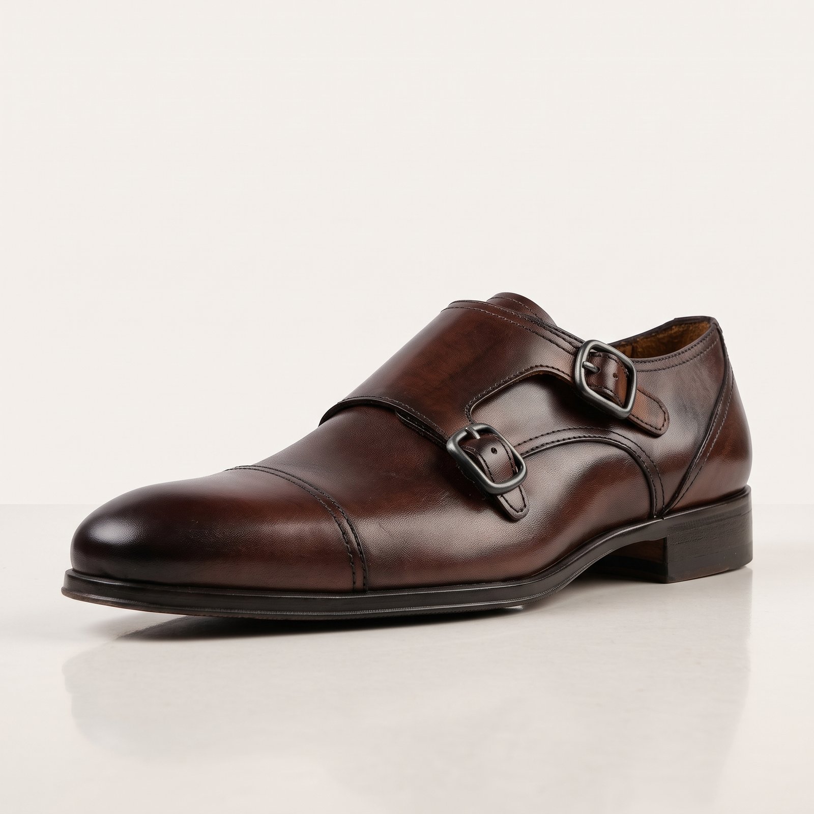 Gemini_Generated_Image_glv30yglv30yglv3 Double Monk Strap Shoe | Dark Brown Pure Cow Leather - Image 1