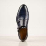 Double Monk Strap Shoe | Navy Blue Pure Cow Leather - Image 3