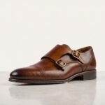 Double Monk Strap Shoe | Tan Brown Pure Cow Leather