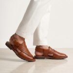 Woven Peshawari Chappal Sandal | Tan Brown Pure Cow Leather - Image 2
