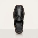 Peshawari Chappal Sandal | Black Pure Cow Leather - Image 3