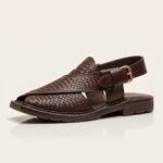 Woven Peshawari Chappal Sandal | Brown Pure Cow Leather