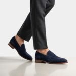 Navy Blue Suede Penny Loafer | Pure Cow Leather - Image 2