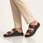 Double Buckle Slide Sandal | Dark Brown Pure Cow Leather - Image 2