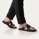 Cross Strap Toe-Ring Sandal | Black Pure Cow Leather - Image 2