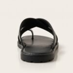 Cross Strap Toe-Ring Sandal | Black Pure Cow Leather - Image 4